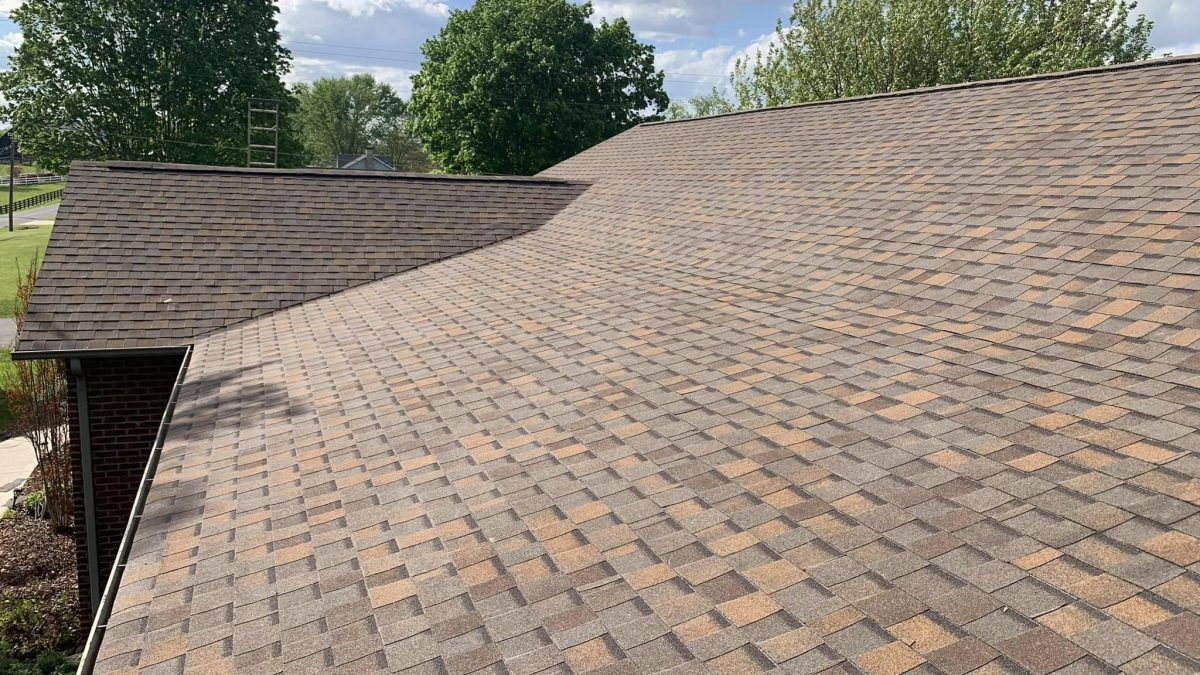 brown shingles roof project